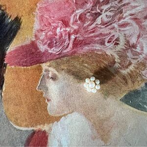 Vintage Gold Pearl Stud Earrings